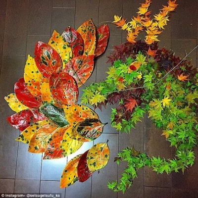 Người Nhật biến cả lá rụng thành nghệ thuật